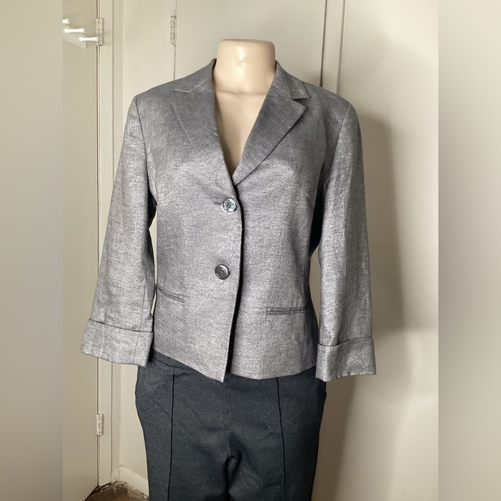 Talbots Metallic Gray Blazer